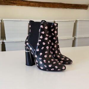 3.1 Phillip Lim Drum Floral Leather Heeled Chelsea Boot Black Size 36.5 $750